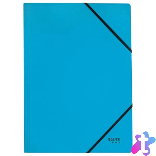 Gumis mappa, karton, A4, LEITZ "Recycle", kék