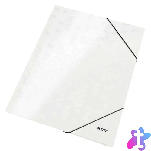 Gumis mappa, 15 mm, karton, A4, LEITZ "Wow", fehér