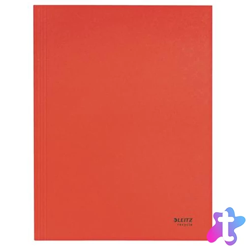 Pólyás dosszié, karton, A4, LEITZ "Recycle", piros