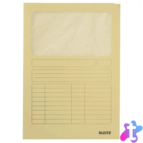 Mappa, ablakos, karton, A4, LEITZ, sárga