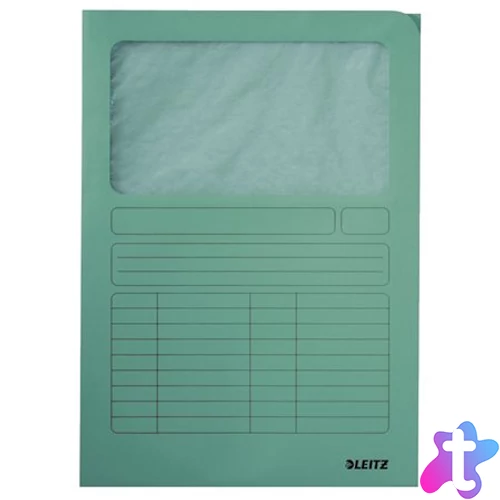 Mappa, ablakos, karton, A4, LEITZ, világoszöld