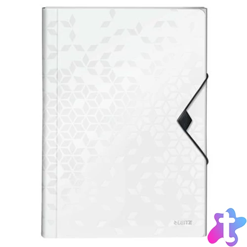 Harmonikamappa, A4, PP, 6 rekeszes, LEITZ "Wow", fehér