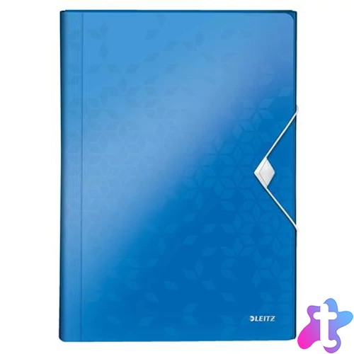 Harmonikamappa, A4, PP, 6 rekeszes, LEITZ "Wow", kék