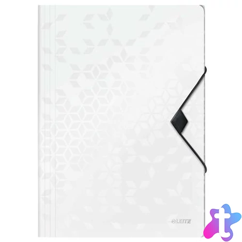 Gumis mappa, PP, A4, LEITZ "Wow", fehér