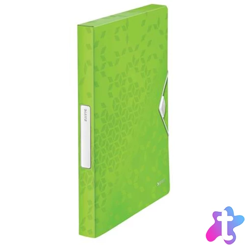 Gumis mappa, 30 mm, PP, A4, LEITZ "Wow Jumbo", zöld