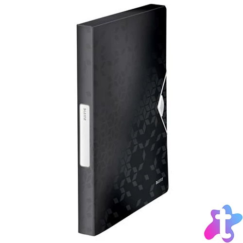 Gumis mappa, 30 mm, PP, A4, LEITZ "Wow Jumbo", fekete