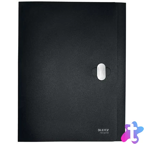 Iratvédő mappa, 38 mm, PP, A4, LEITZ "Recycle", fekete