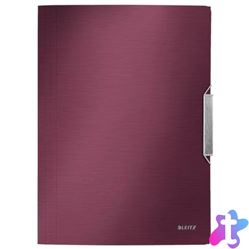 Gumis mappa, PP, A4, LEITZ "Style", gránátvörös
