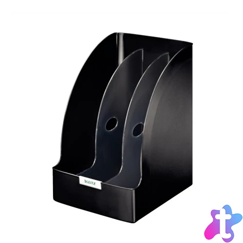 Iratpapucs, műanyag, 205 mm, elválasztókkal, LEITZ "Plus Jumbo", fekete