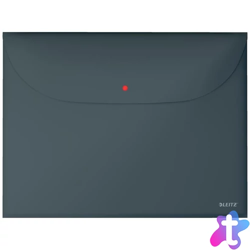 Irattartó tasak, 2 zsebes, A4, PP, pantentos, LEITZ "Cosy", bársonyszürke