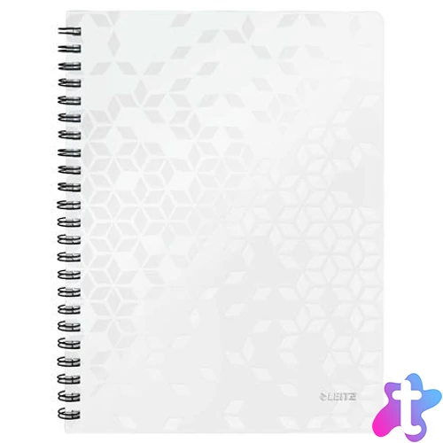 Spirálfüzet, A4, kockás, 80 lap, LEITZ "Wow", fehér