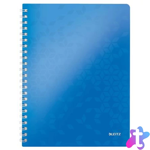 Spirálfüzet, A4, vonalas, 80 lap, LEITZ "Wow", kék