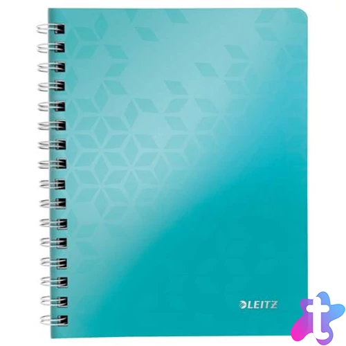 Spirálfüzet, A5, vonalas, 80 lap, LEITZ "Wow", jégkék