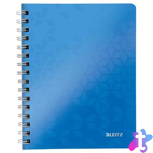 Spirálfüzet, A5, kockás, 80 lap, LEITZ "Wow", kék