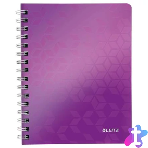 Spirálfüzet, A5, kockás, 80 lap, LEITZ "Wow", lila