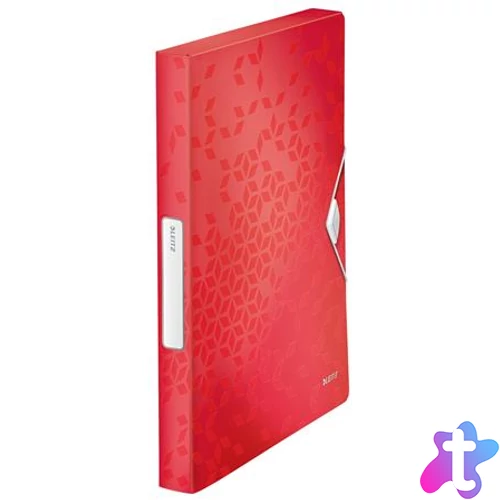 Gumis mappa, 30 mm, PP, A4, LEITZ "Wow Jumbo", piros