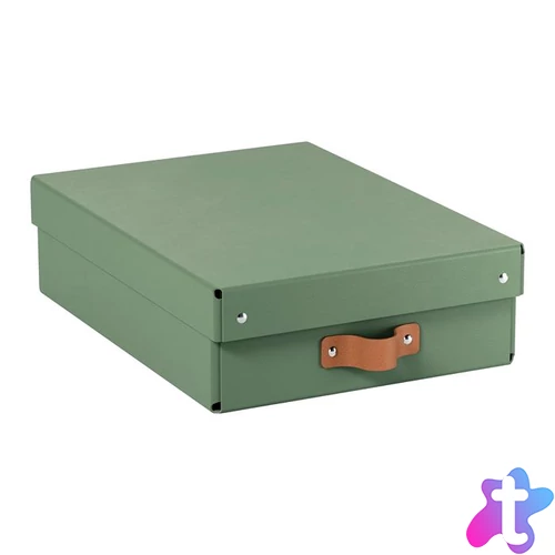 Tárolódoboz, M méret, alacsony, LEITZ "Puro", zsályazöld
