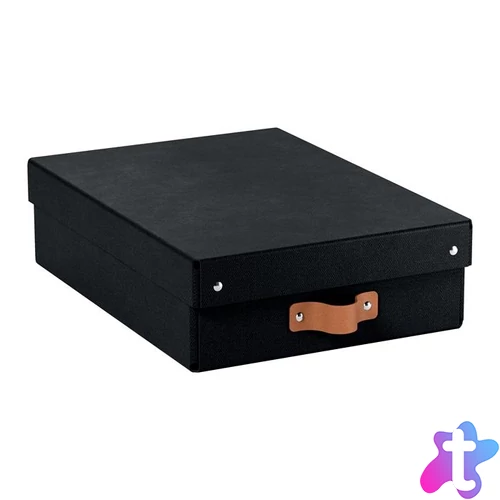 Tárolódoboz, M méret, alacsony, LEITZ "Puro", fekete