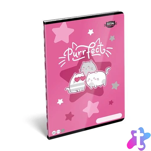 Füzet, tűzött, A4, vonalas, 32 lap LIZZYSULI, "Kit tok Stars Purrfect"