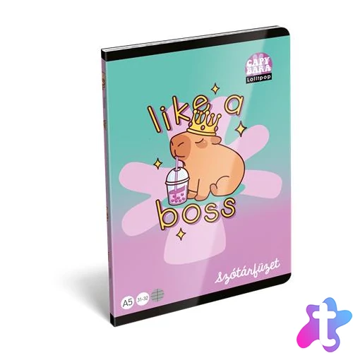 Füzet, tűzött, A5, szótár, 32 lap LIZZYSULI, "Lollipop Capybara", "31-32"