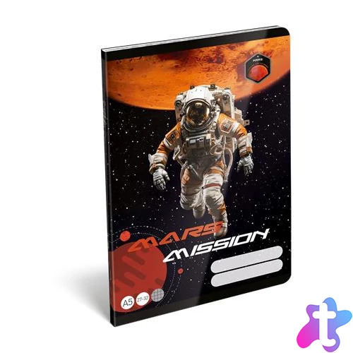 Füzet, tűzött, A5, kockás, 32 lap, LIZZYSULI, "Mars Mission", "27-32"