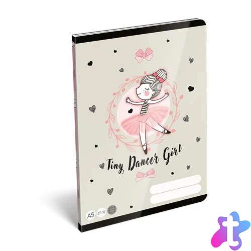 Füzet, tűzött, A5, kockás, 32 lap LIZZYSULI, "Tiny Dancer, Lovely Ballerina", "27-32"
