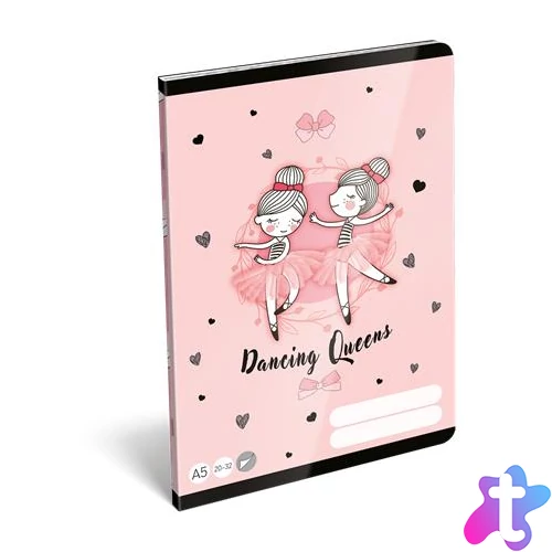 Füzet, tűzött, A5, sima, 32 lap LIZZYSULI, "Tiny Dancer, Lovely Ballerina", "20-32"