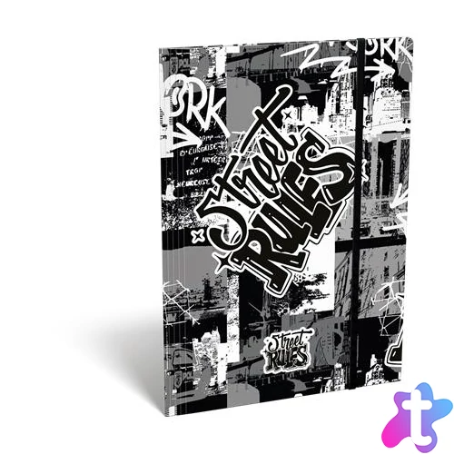 Gumis mappa, karton, A4, LIZZYSULI, "Street Rules"