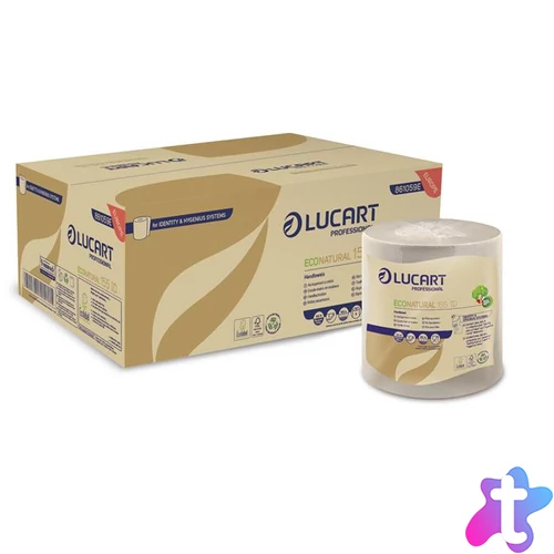 Kéztörlő, tekercses, 2 rétegű, Identity Autocut adagolóhoz, LUCART "EcoNatural 155 ID", havanna barna