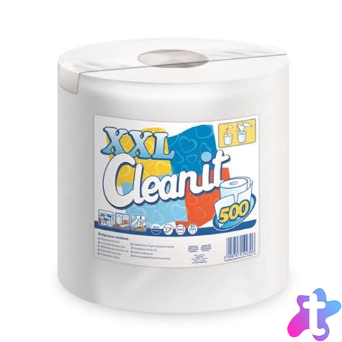 Törlőkendő, tekercses, univerzális, 2 rétegű, LUCART "CLEANIT XXL 500", fehér
