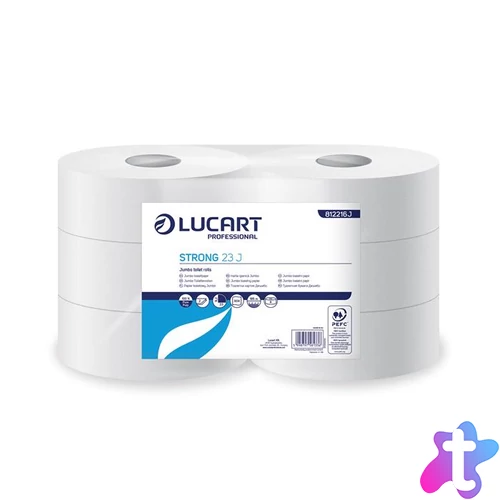 Toalettpapír, 2 rétegű, 185 m, 23 cm átmérő, LUCART, "Strong", hófehér