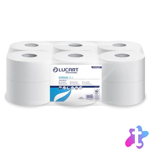 Toalettpapír, 2 rétegű, 130 m, 19 cm átmérő, LUCART, "Strong", hófehér