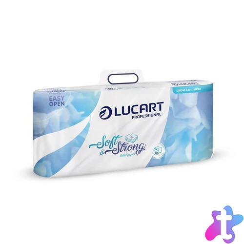 Toalettpapír, 3 rétegű, kistekercses, 10 tekercs, LUCART "Soft and Strong", fehér