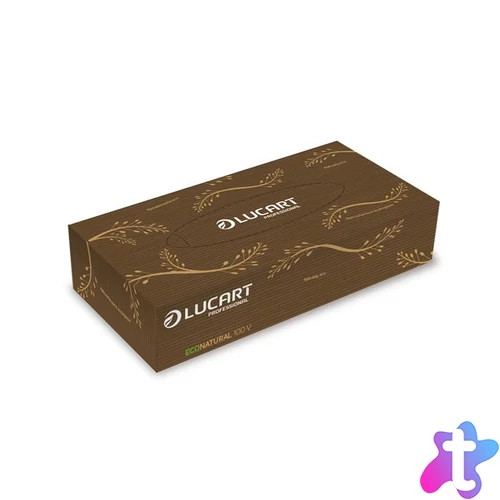 Kozmetikai kendő, 2 rétegű, 100 db, LUCART "EcoNatural", barna