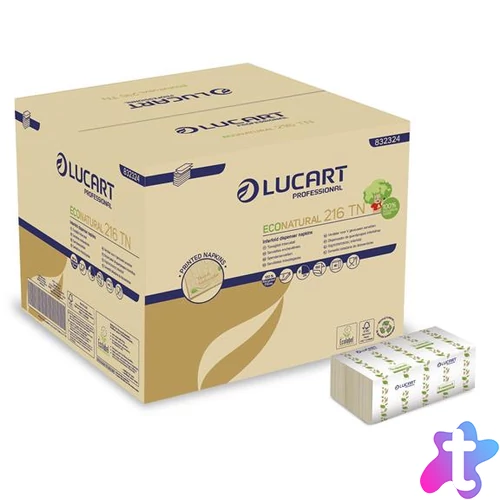 Szalvéta, 1/4 hajtogatott, 24x16 cm, LUCART "Econatural 216TN", havanna barna