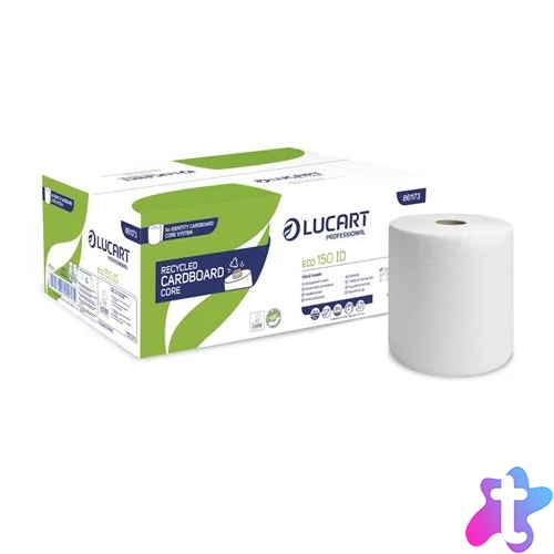 Kéztörlő, tekercses, 2 rétegű, LUCART, "Eco 150 ID", fehér