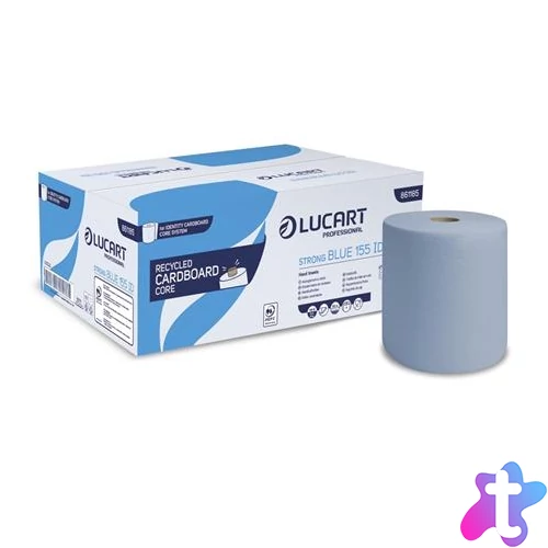 Kéztörlő, tekercses, 2 rétegű, LUCART "Strong Blue 155 ID", kék