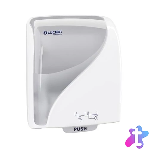 Kéztörlő adagoló, szenzoros, 381x301x222 mm, LUCART, "Identity Touch Free", fehér-áttetsző