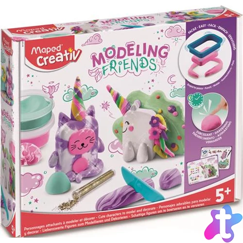 Modellező gyurmakészlet, levegőre száradó, mágikus, MAPED CREATIV "Modeling Friends Magical"