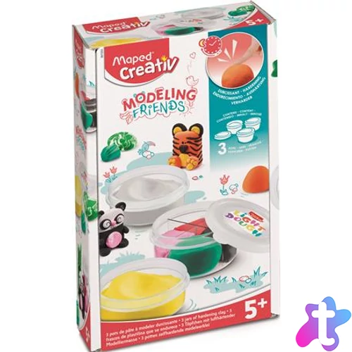 Modellező gyurmakészlet, levegőre száradó, MAPED CREATIV "Modeling Friends"