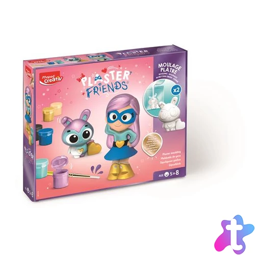 Gipszkiöntő készlet formákkal és festékkel, MAPED CREATIV "Plaster Friends Girly"