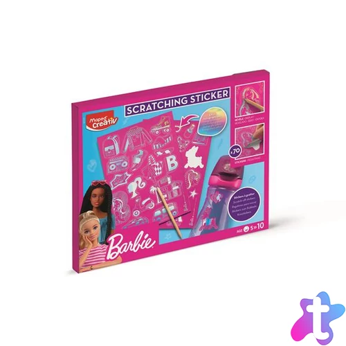 Képkarcoló matricás készlet, MAPED CREATIV "Barbie Scratching"