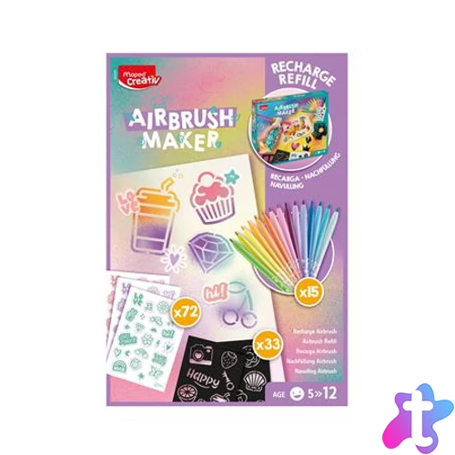 Kreatív festékszóró utántöltő, pasztell színek, MAPED CREATIV "Airbrush Maker"