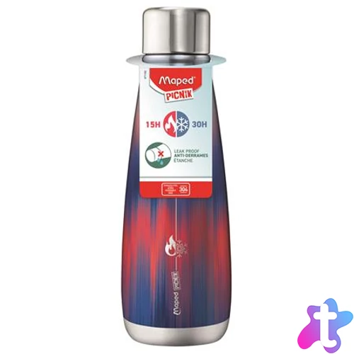 Termosz, duplafalú, 500 ml, rozsdamentes acél, MAPED PICNIK "Concept Adult", kék-piros nyomat