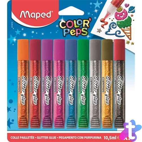 Csillámos ragasztó, MAPED "Color`Peps", 9 különböző szín