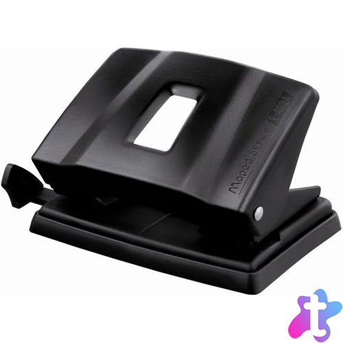 Lyukasztó, kétlyukú, 25 lap, fém, MAPED "Essentials 25", fekete