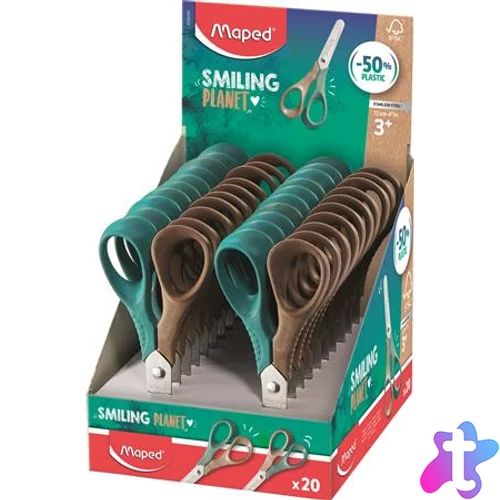 Olló display, óvodai, 12 cm,  MAPED "Smiling Planet Vivo"