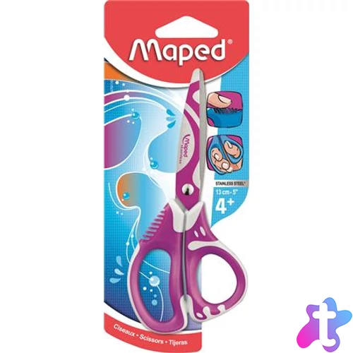 Olló, iskolai, 13 cm, MAPED "Zenoa Fit", vegyes színek