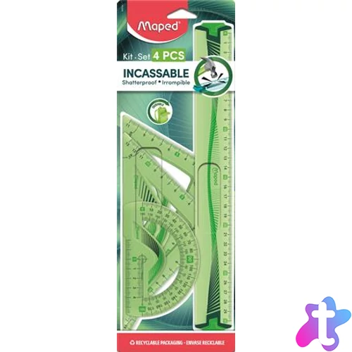 Vonalzókészlet, műanyag, hajlítható, 4 darabos, MAPED "Flex"