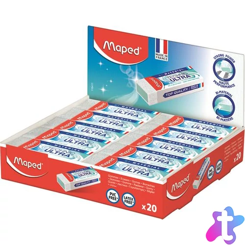 Radír display, papírtokkal, 20 db, MAPED "Technic Ultra"